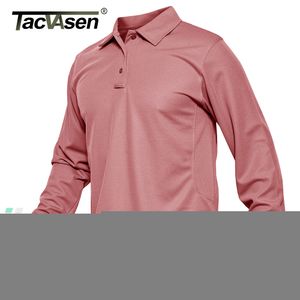 Męskie koszulki Tacvasen Summer Długie rękawy Szybkie suszenie Polos T-shirty Mens Tactical Shirt Drużyna golfowa Koszulki koszulki swobodne topy 230303