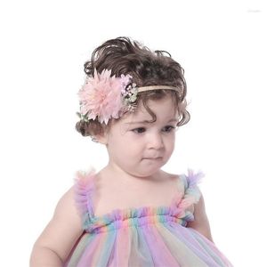 Akcesoria do włosów 6styles Baby Pearl Artific Flower Pasme dla dziewcząt Born Hairbands Nylon Elastic Toddler ręcznie robione kwiatowe opaski niemowląt