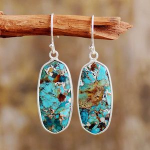 Ear Cuff Modern Natural Stone Earrings for Women Fashion Turquoises Dangle Earring Geometric Elegant OL Classic Jewelry Femme Wholesale 230306