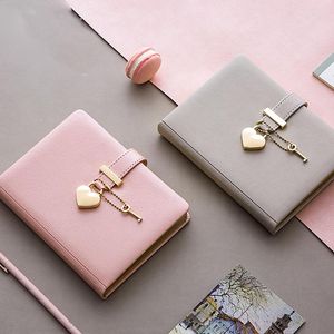 Est Fashion Journal Diary Notebook With Heart Lock Pretty PU Leather