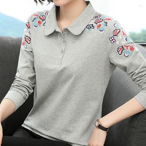 Frauen Polos Plus Samt Verdickung Einfache T-shirt Langarm Top Herbst Kleidung Herbst Und Winter Baumwolle Material Tees Polo