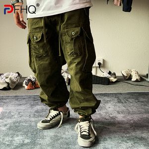 Pantaloni da uomo PFHQ Autunno Inverno Moda Pantaloni cargo larghi Design Industria militare Molte tasche Tuta casual Pantaloni da jogging alla moda 230306