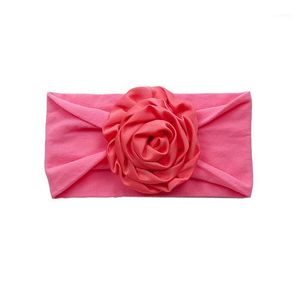 Hårtillbehör Baby Girls Big Flower Headband Born Född spädbarn Princess Elastic Turban Kids Soft Hairband For Baby1