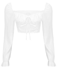 Kvinnors blusar Skjortor Kvinnor Elegant fyrkantig krage Ruffled bröstbindning Blus Damer Puff Sleeve Slim White Shirts Chic Croped Tops 230303