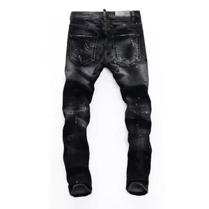 New black street Men's Jean dsq Hole Light Blue Dark gray Italy Brand Man Long Pants Trousers Streetwear denim Skinny Slim Straight Biker Jean D2 28-40 Size