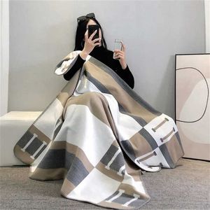 Luxury Designer Cashmere Blanket with Letter Design for Women - Perfect for Home, Travel, and Summer - Soft Air Conditioner oversized throw blanket, Beach Towel, or Shawl - KSS0
