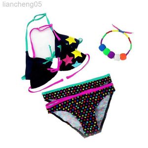 One-Pieces 2020 New Summer Bathing Suit Girls Split Two-pieces Swimwear Children Cute Star Pattern Split Bikini Girls Swimsuit Wholesale W0310