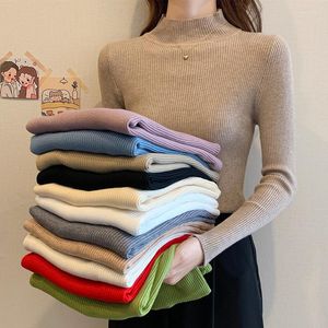 Women's Sweaters Casual Long Sleeve Turtleneck Knitting Sweater Elegant Solid Slim Pullover Vintage Harajuku Korean Simple Top 2023 Jumper