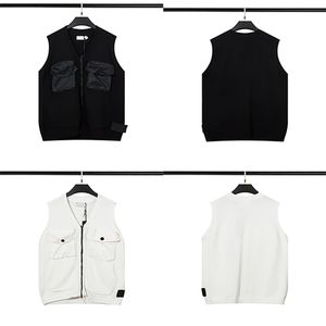 Gilet di qualità Cappotto alla moda di marca da uomo Cappotto classico con doppia tasca con cerniera ricamata con distintivo Topstoney