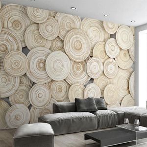 Tapeten Benutzerdefinierte 3D-Wandbilder Moderne Holzstruktur Po Tapete Wohnzimmer TV Sofa Home Decor Tuch Wasserdicht 3 D