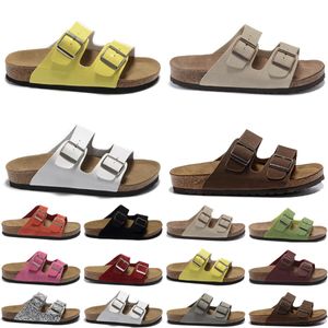 Slyckare designer andas kvinnor män skor lila orange rosa röda utomhus inomhus kork platt botten sandal storlek 34-46