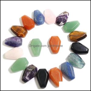 Stone Natural Convex Square Muticolor Gemstone Charms Ornament Oval Beads Crystal Gem Craft Home Decoration Necklace Ring Accessorie Dhz8M