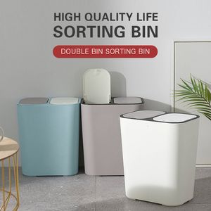 Waste Bins Kitchen Trash Can Double Cover Garbage Can Kitchen Refuse Classification Waste Bin For Bathroom Kitchen Rubbish Collection Box 230306