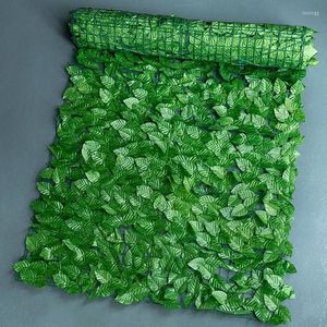 Decorative Flowers Artificial Green Leaf Fence Roll Wall Landscape Screen Outdoor Garden Balcony