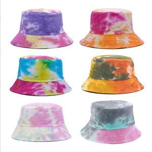 Czapki wiadra Paintowane krawatowe dorzecze czapka oddychająca dorośli dwustronna czapka letnia rybakowa czapka podróżna okręty przeciwsłoneczne Casual Outdoor Hat BC414