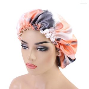 Beanies Beanie/Kafatası Kapakları Ebeveyn-Çocuk Uyuyan Saç Bonnetleri Anne Çocuklar İpek Saten Headwrap Bakımı Ayarlanabilir Çift Katman Kafa Kapağı