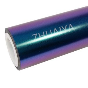 Zhuaiya 1,52*18M Glitter Metallic Diamond Purple Blue Vinyl Vaping Car Winyl Wrap Buble Bezpłatna wysokiej jakości naklejki samochodowe