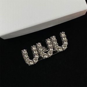 Big Letter Design Hair Clips for Women Prong Setting Diamond Barrettes Female Silver Luxury Hair Jewelry