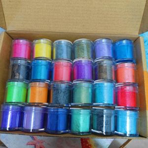 Nail Glitter Mica Powder 24Colors- 120g Pearl Pigment For Epoxy Soap Making Candle Resin Crafts