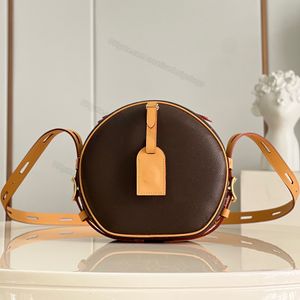 Women Fashion Crossbody Bag Classic Hat Circular Box Boiter Chapeau Soft Tote Pancake Bun Designer Leather Canvas Travel adjustable shoulder strap L027