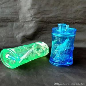 Vattenpipa färg akrylslangar glas bongs tillbehör glas rökrör färgglada mini multi-färg handrör bästa sked glas