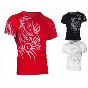 Herren T-Shirts Herren T-Shirts Modestil Sommer Bedrucktes Tattoo Rundhals Kurzarm T-Shirt für Männer