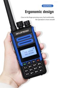 Walkie talkie 2023 Original Power Baofeng BF H7 Blue Ham CB Radio Station Dual Band Transceiver 10 km Hunting Intercom