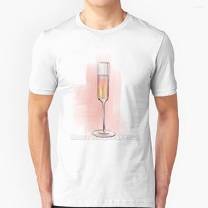 Herren-T-Shirts, Champagnerglas Nr. 4, kurzärmeliges T-Shirt, Sommer-Männer-Streetwear-Shirt, feiern Sie Getränke, sprudelnden Prosecco, rosa Wein