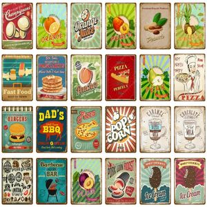 Hot New York Fresh Pizza art painting Metal Signs Farm Crops Peanut Peach Vintage Tin Poster Pub Bar Family Home Decor Pancakes personalized Plaque Size 30X20CM w02