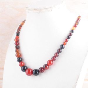 Choker Classic Fashion Dream Agates Handgjorda pärlhalsband för kvinnliga smycken Smooth Stone Graduerade runda pärlor Strand 18 