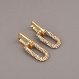 Hoop Huggie esagerazione geometrica micro pavimentazione per piccoli orecchini a goccia di lusso in oro anello per piercing auricolare per donne gioielli 230306