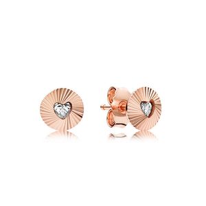 Großhandel 925 Silber Rose Gold Charm Runde Serie Ohrstecker Modische Ohrringe Ohrringe