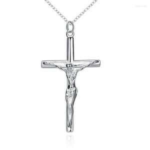 Pendant Necklaces Silver Color Cross For Men Charm Fashion Jewelry Classic Christmas Gift Global