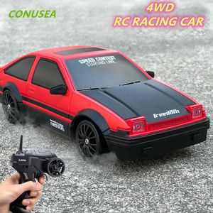 RCロボット1 24ドリフトカー4WD 2 4グレモートコントロールカー高速レース車電気機械AE86 GTRモデル子供S TOYS BOYS 230303