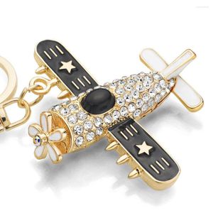 Keychains Dormon Exquisite Plane Aircraft Key Chains Rings Holder Flower Star Crystal Bag Pendant Keyrings For Car Women DK278