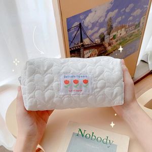 Borse cosmetiche Cute Kawaii Floral Canvas Zipper Borsa di grande capacità Flower Tree 2023 High-end Pillow Travel Portable