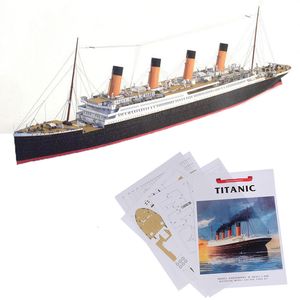 Bloki 1 400 DIY Handcraft Titanic Ship 3D Paper Model Zestawy zabawek dla dzieci dzieci 230306