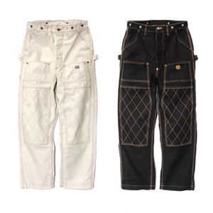 メンズパンツKapital Hirata Hohiro Two Color Pure Cotton Gold Thread Japoness Retro Trend Curagy Jeans SafariスタイルルーズAmekaji Pants 230306