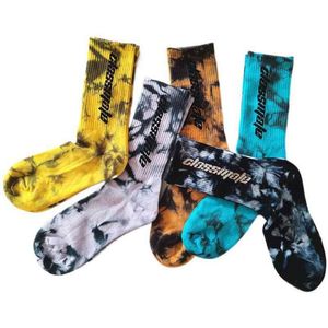 Modeheren sokken tie-dye calabasas persoonlijkheid kleurrijke match tidal jeugd sokken 3 paren lot no box189i