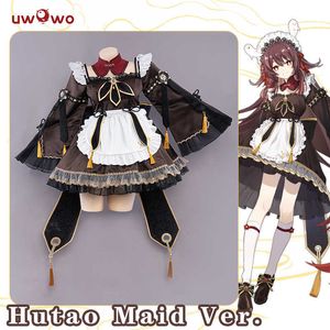 アニメコスチュームUWOWOゲームGenshin Impact Hutao Cosplay Hu Tao Come Come Halloween Maid Come Chrisk Dress CosplayロールプレイZ0301