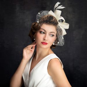 Stingy Brim Hats White Wedding Birdcage Veil Face Veils Birdcage Veil Brides Fascinator White Veil Velo De Rejilla High Quality 230306