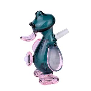 4,5 Zoll Free Type Shisha Pinguin Mini-Glasbong in tiefblauer Farbe mit diffusem Downstem-Perkolator und 10-mm-Stecker