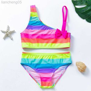 Jednoczęściowe duże dziewczęta Tassel Tankini Suit 5-14y 2021 Dwuczęściowy strój kąpielowy dla dziewcząt letnie plaż