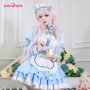 Anime Costumes Uwowo Game Nekopara Vol4 Vanilla Maid Dress Cosplay Come Chocola Vanilla Cute Blue Dress for Women Girl Outfits Z0301