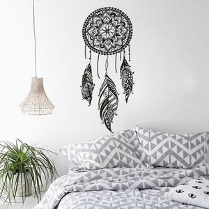 Wandaufkleber, Mandala-Boho-Stil, Traumfänger-Aufkleber, indisches dekoriertes Schlafzimmer, Wandaufkleber