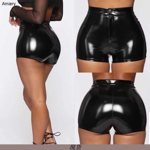 Shorts de couro pu plus size 2023 mulheres mini calças curtas cor sólidas na moda nas nádegas sexy calças grandes calças xxxl xxxxl xxxxxxl