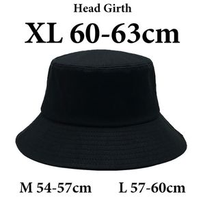 Chapéus de aba larga Bucket Big Head Man Grande Tamanho Garoto 6063cm mais Summer Fisherman Cap Womens 5457cm Cotton Panamá Panamá UPF50 Sun Hat 230303