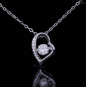 Pendant Necklaces Spiritual Love And White Plated Gra Certificate Moissanite Diamond Necklace 50 Points D Grade Gift