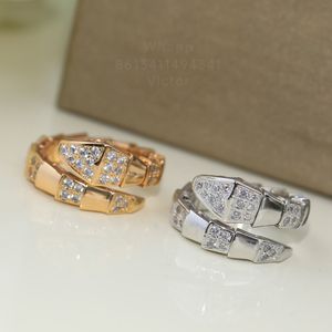 Buigari Serpentine Series Designer Ring For Woman Diamond Golded 18K Бесплатная регулировка Размер высочайшего качества классический стиль премиум -класса 025