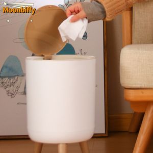 Śmieci śmieci kuchenne mogą drewniane śmieci o wysokiej stopie do prasy łazienkowej okładki kosza na śmieci wysoki śmieci koszu na śmieci